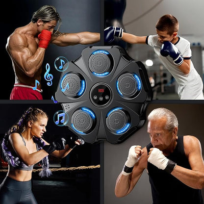 2025 Upgraded Music Boxing Machine - Interactive Punching Trainer, Large Size Wall Mounted Electronic Boxing Target with Adult & Kids Gloves, 9 Modes & 9 Speeds for Adults & Kids