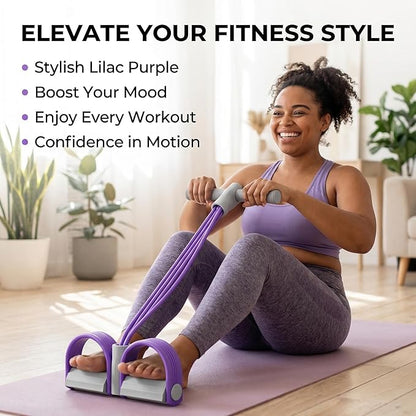 6-Tube Pedal Resistance Band with Handles, Multifunction Foot Pedal Resistance Band, Natural Rubber Fitness Band for Workout and Stretching, Abdomen, Waist, Arm, Leg(White)