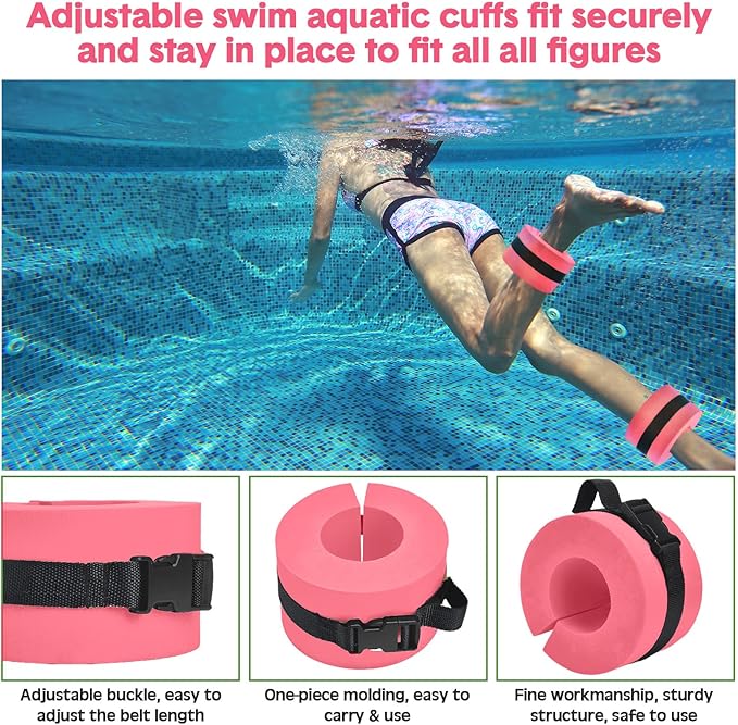 5 Pcs Pool Aquatic Exercise Set Including 2 Lightweight Water Dumbbells, 2 Ankle Swimming Weights, and Swim Belt Water Exercise Equipment for Aquatic Aerobics