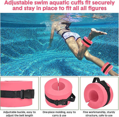5 Pcs Pool Aquatic Exercise Set Including 2 Lightweight Water Dumbbells, 2 Ankle Swimming Weights, and Swim Belt Water Exercise Equipment for Aquatic Aerobics