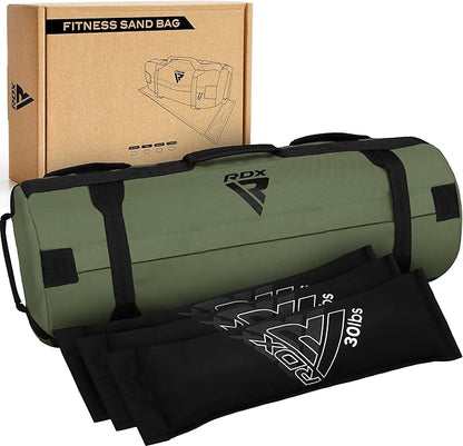RDX Sandbag for Fitness Weights Training, Unfilled Power Bags with Handles, 5-200 LBs Adjustable Weighted Slam Bag for Strength Powerlifting Running Heavy Workout Home Gym Exercise, Sold AS UNFILLED