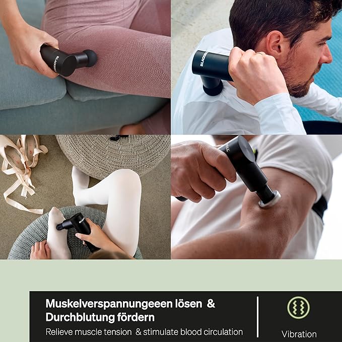 BLACKROLL - Handheld FASCIA Muscle Massage Gun, Deep Tissue Vibrating Massager for Athletes, Exercise, and Recovery to Release Tension in Muscles and Fascia, Aluminum Handheld Electric Body Massager