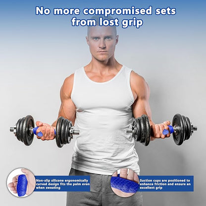 Silicone Gym Grips for Weight Lifting,Workout Gloves for Women Men Alternative,Anti Slip Gym Workout Grip,Rubber Gym Hand Grips-Weightlifting Grips Pad for Barbell,Pull Up,Ryptfit,Training