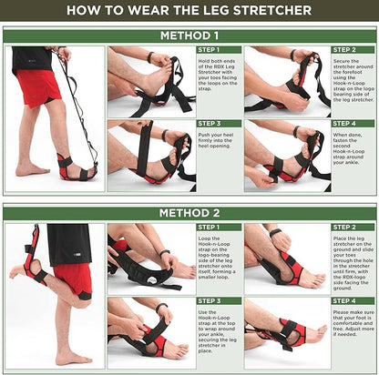 RDX Yoga Stretching Strap, Ankle Ligament Stretcher Belt with Loops Ligament Stretch Band, Fitness Leg Stretcher for Plantar Fasciitis, Foot Stretch Assist for Hamstring, Flexibility Exercise
