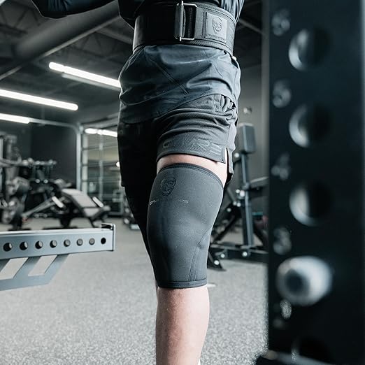 Gymreapers Knee Sleeves (1 Pair) w/Gym Bag - IPF Approved - Knee Compression Sleeve Support for Squats, Weightlifting & Powerlifting - 7MM Neoprene Sleeves - 1 Year Warranty (Black/Black, XX-Large)