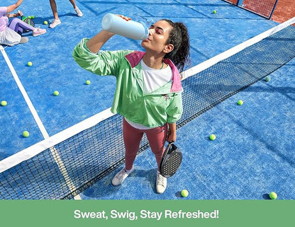 POWCAN 32 oz Insulated Water Bottle with 2-in-1 Straw and Spout Lid, Keep Cold 24H, Leak-Proof, BPA-Free, Double Wall Stainless Steel Water Bottle for Sports, Gym, Travel, and School (Mint)