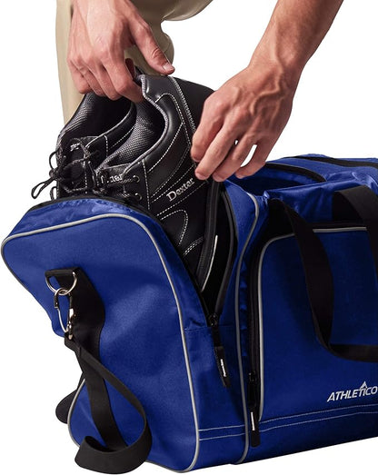 Athletico Bowling Bag for Single Ball - Single Ball Tote Bag With Padded Ball Holder - Fits a Single Pair of Bowling Shoes Up to Mens Size 14
