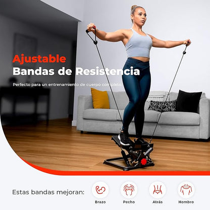 Sunny Health & Fitness Mini Steppers for Exercise at Home, Stair Step Workout Machine, Full Body Cardio Equipment, with Optional Free SunnyFit App Connection and Resistance Band