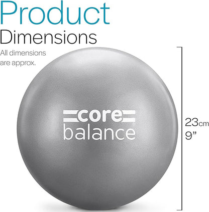Core Balance 9 Inch Anti Burst Pilates Ball - Mini Exercise Ball for Yoga, Barre, Stretching and Core Stability Workout