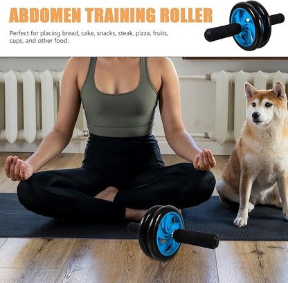 Abdominal Exercise Roller Wheel Two-wheel Fitness for Strength Training with Non-slip Handles Suitable for Men and Women Random Style