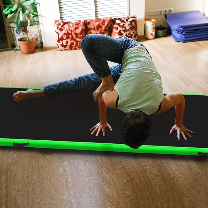 10ft/13ft/16ft/20ft Air Mat Tumble Track Inflatable Gymnastics Tumbling Track Mat with Electric Air Pump for Cheerleading/Practice/Beach/Park/Home use