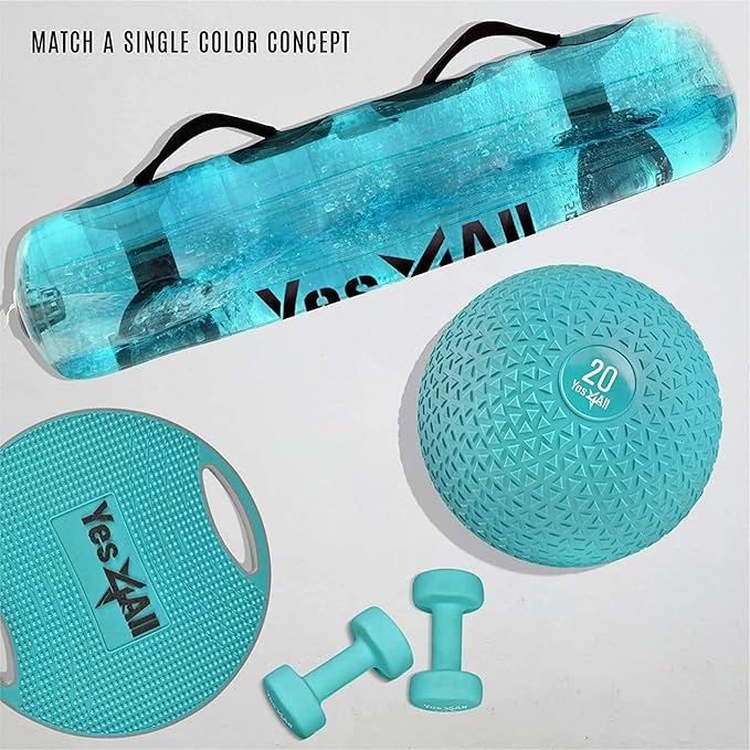 Yes4All Slam Balls, 10-40lb Weighted Ball Weight, Durable PVC Sand Filled Workout Dynamic Slam Ball for Core Strengthen