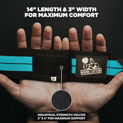 Wrist Wraps + Lifting Straps Bundle (2 Pairs) for Weightlifting, Cross Training, Workout, Gym, Powerlifting, Bodybuilding - Support for Men/Women, Avoid Injury During Weight Lifting