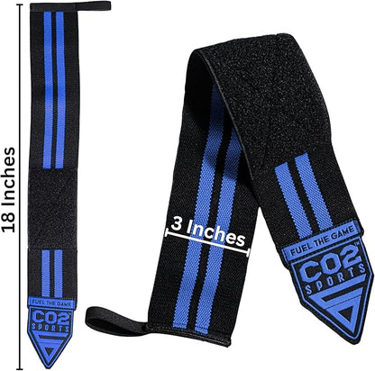 Wrist Straps for Weightlifting – 18” Heavy Duty Polyester Elastic Lifting Straps with Wrist Support, Gym Straps for Deadlifts, Pull Ups, Strength Training, Weight Lifting Accessories for Men & Women