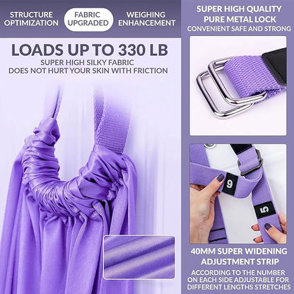 Leg Stretcher Strap Adjustable Fitness Strap Band for Waist Trainer Stretching Door Swing Flexibility Tensile Trainer with Carrying Pouch Back Bend Go Upside-Down for Yoga Practitioner Ballet Dancer Gymnastics Exercises