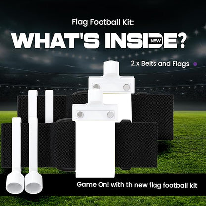 Gameday Flag Football Set – Kits for 2–14 Players w/Belts, Agility Cones & Carry Bag – Available in Multi Colors & Sizes
