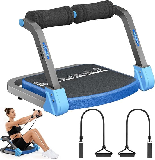 Ab Machine Ab Trainer - Sit Up Exercise Equipment& Core Machine, 4 Level Adjustable Resistance, Foldable Ab Crunch Machine for Home Gym Stomach Workouts