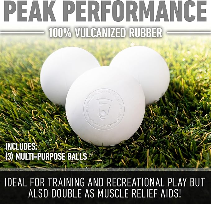 Franklin Sports Lacrosse Balls - Official Size Lax Balls for Practice - Rubber 63mm Outdoor Lacrosse Balls - Great for Muscle Massage Therapy + Yoga - White + Yellow