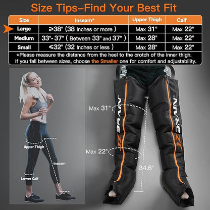 Sequential Air Compression Recovery System : Professional Full Leg Compression Boots for Circulation and Pain Relief - Sequential Device for Muscle Relaxation