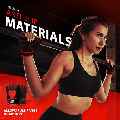 DXM SPORTS Workout Gloves for Women with Wrist Support - Weight Lifting Gloves for Gym, Cycling, Training - Exercise Gloves for Women