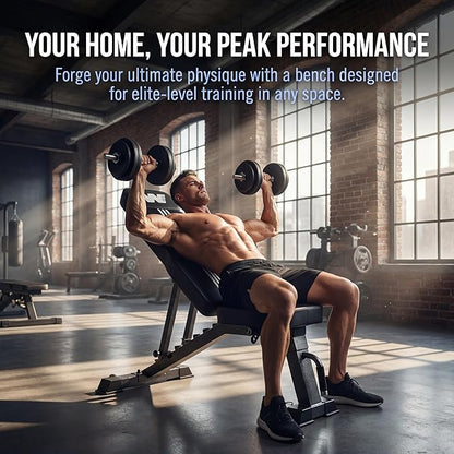 BARWING Adjustable Weight Bench Workout Bench, 1000/1300 LBS Heavy Duty Incline Decline Bench for Home Gym, Easy Assembly Foldable Training Lifting Bench
