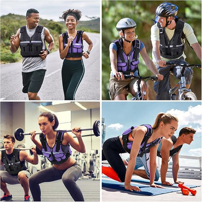 Sportneer Adjustable Weighted Vest Weights: 2-18 lbs/2-40 lbs Washable Weight Vest for Walking 16 In 1 Fast Adjust Rucking Vest for Women and Men Home Gym Running Jogging Strength Training Vests