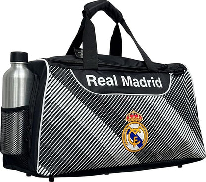 Real Madrid Soccer/Football Travel Duffle Bag – Black & White Sports Gym Bag