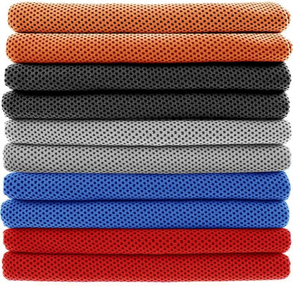 Peicees 10 Pack Microfiber Cooling Towels for Neck Sports Gym Workout Cooling Towel, 40x12 Inches Fast Drying Super Absorbent Compact Lightweight for Climbing Camping Travel Beach