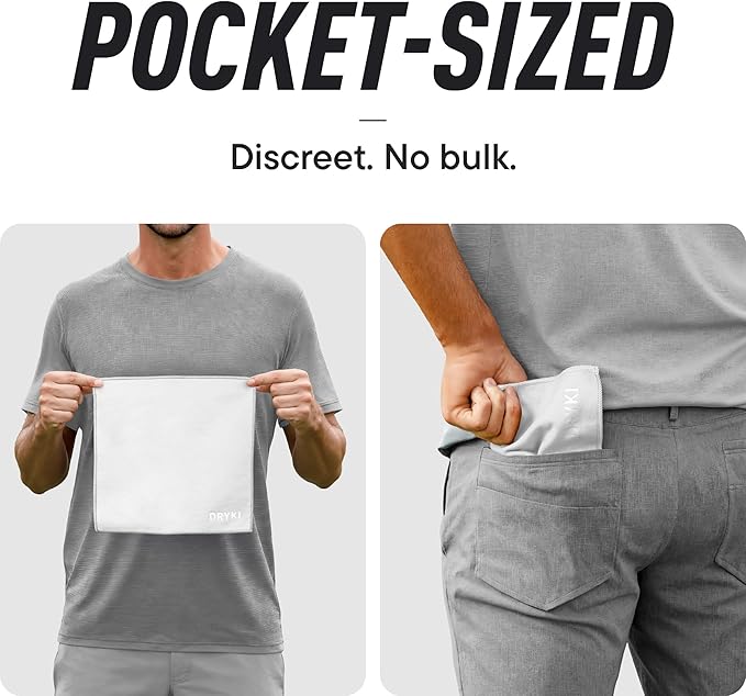 Pocket-Sized Sweat Towels - The Original Sweat Absorbing Handkerchiefs - Quick-Dry Microfiber Sweat Rags for Face, Hands, & Body - Men & Women - Gym, Sports, and Work (White: 5 Pack)