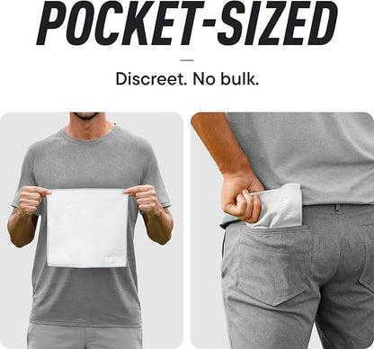 Pocket-Sized Sweat Towels - The Original Sweat Absorbing Handkerchiefs - Quick-Dry Microfiber Sweat Rags for Face, Hands, & Body - Men & Women - Gym, Sports, and Work (White: 5 Pack)