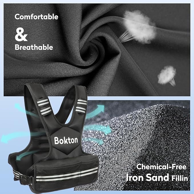 Weighted Vest for Men and Women, 4-10lb/9-18lb Vest with 6 Ironsand Weights for Home Workouts, Adjustable Body Weight Vest Exercise Set for Strength Training, running, walking, Cardio