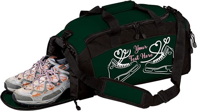 Personalized Figure Skating Duffle Bag with Name – Custom Ice Skating Team Gear Bag for Girls, Competition & Rink Practice Travel Bag