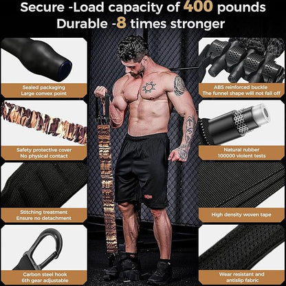 Innstar Pull Up Assistance Bands, Heavy Duty Resistance Band for Pull Up Assist, Adjustable Resistance 165-265lbs with Fabric Feet/Knee Rest, Pull Up Bands Assistance Bands