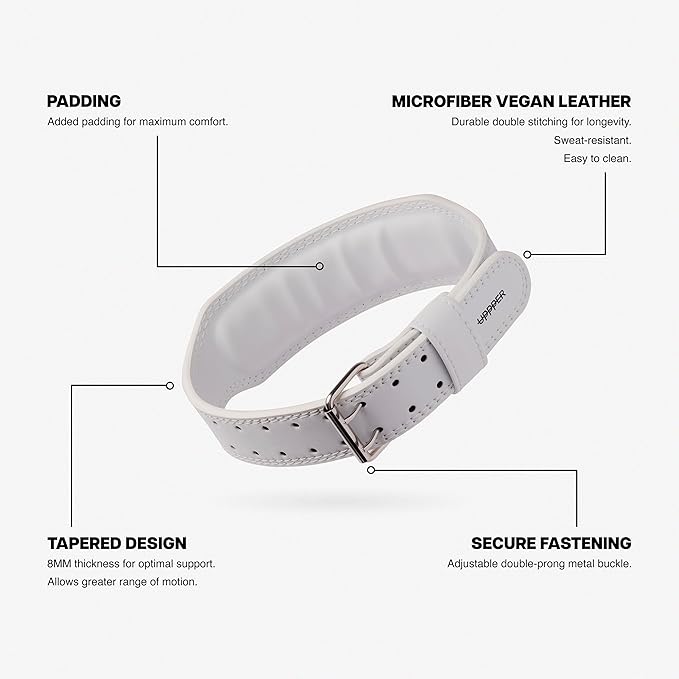 UPPPER Weight Lifting Belt - Double Prong 4” to 2.5” Tapered Premium Lifting Belt for Men and Women - Ultimate Back Support For Weightlifting and Powerlifting | Premium Fitness Gear