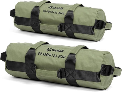 Yes4All Sandbags for Working Out, Adjustable Sand Bags for Weight Training with Handles, Multiple Colors & Sizes 5-200lbs
