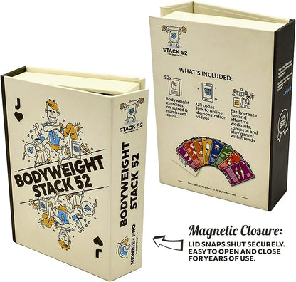 Stack 52 Bodyweight Exercise Cards: Workout Playing Card Game. Designed by a Military Fitness Expert. Video Instructions Included. No Equipment Needed. Burn Fat Build Muscle.