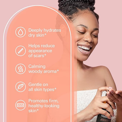 Frankincense Essential Massage Oil for Scars, Stretch Marks & Fine Lines, Firming, Hydrating, Smoothing & Calming Formula with Collagen, Stem Cells, Lavender & Grapefruit, 8 fl oz, by M3