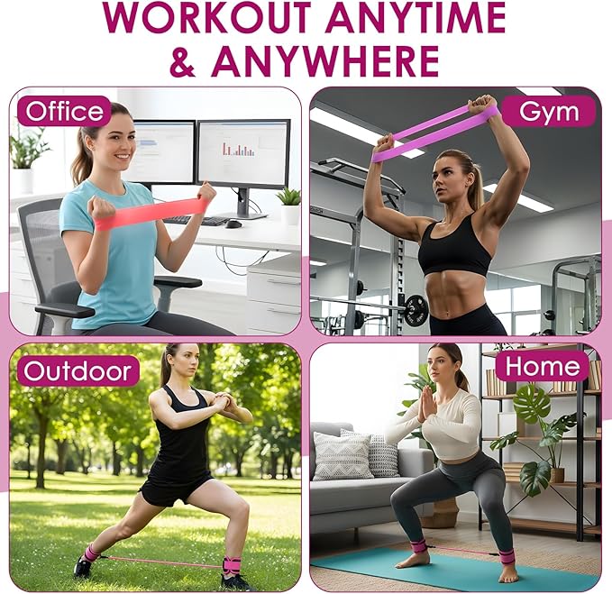 Resistance Bands Set, Adjustable Ankle Exercise Bands with Cuffs Home Gym Workout Fitness Equipment with Carry Bag for Women Leg Booty Butt Lift Kickbacks Hip Training Working Out Yoga