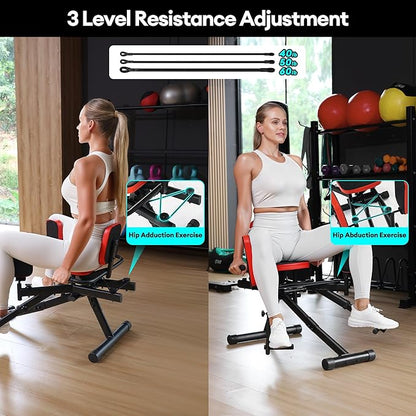 2 in 1 Hip Abductor/Adductor Machine, Thigh Master Trainer for Women Men, Glute Machine Inner/Outer Thigh Exercise Workout Equipment for Home Gym