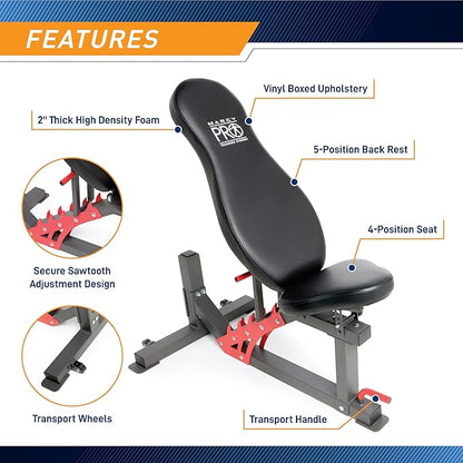 Marcy Smith Machine Home Gym System SM-4903, All-in-One Strength Training Cage with Weight Bench, Pulley, Squat Rack & Workout Station