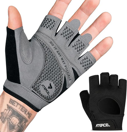 ATERCEL Weight Lifting Gloves Full Palm Protection, Workout Gloves for Gym, Cycling, Exercise, Climbing, Breathable, Super Lightweight for Mens and Women
