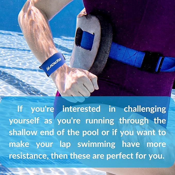 Sporti Fitness Wrist Weights - Water Weights for Aqua Belt Pool Exercise, Comfortable Fit