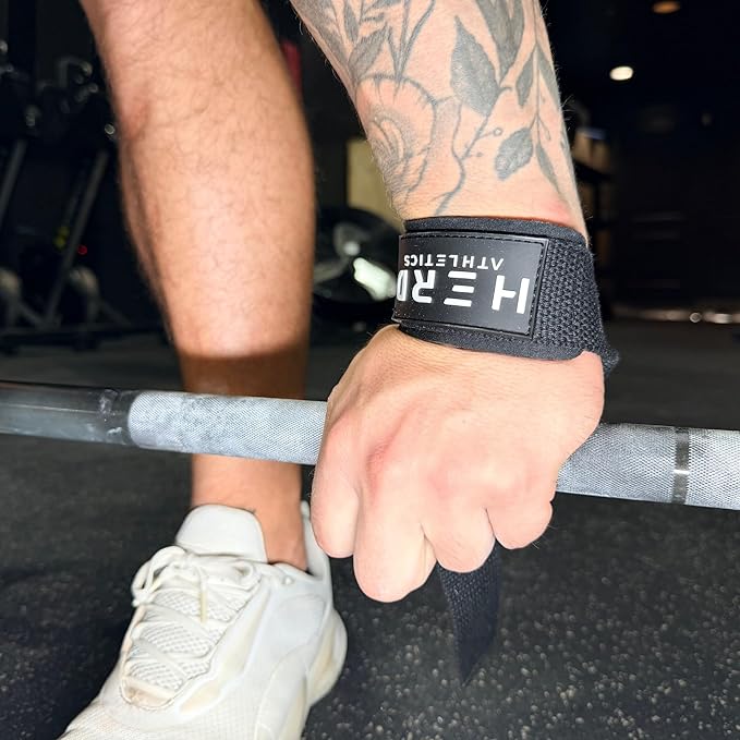 Lifting Wrist Straps – 23" Length x 1.5" Width – Padded Neoprene Cotton Straps for Weightlifting, Powerlifting, Functional Training, Strength Training & Deadlifts – Heavy Duty Grip Support