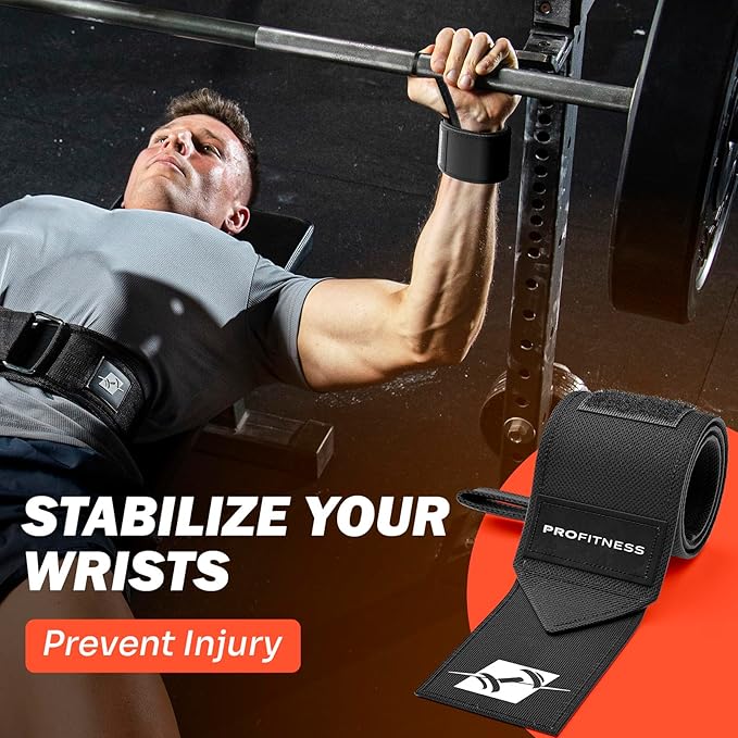 ProFitness Wrist Wraps for Weightlifting with Premium Lifting Straps - Weight Lifting Wrist Wraps and Gym Straps Ideal for Men & Women Workout & Training - Workout Straps with Wrist Support