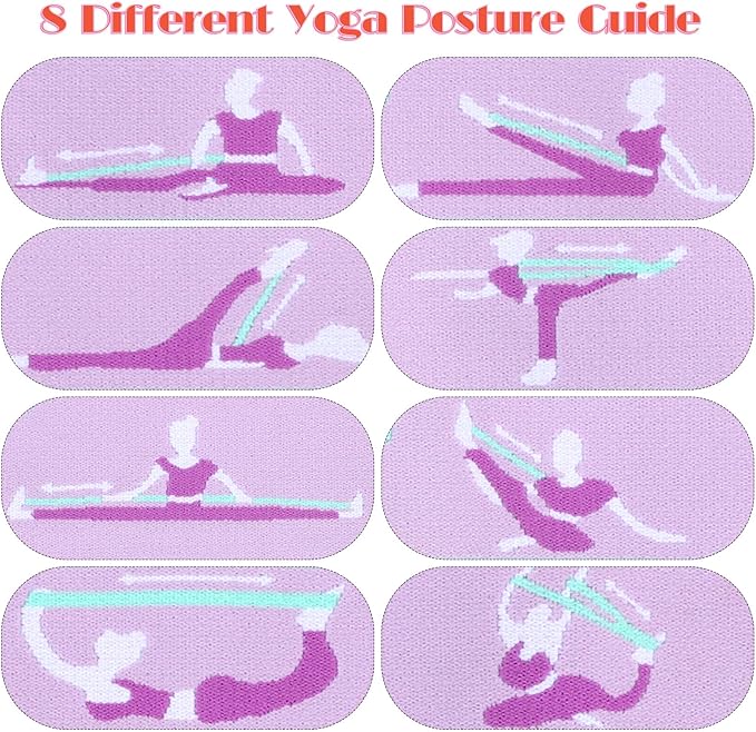 Elastic Yoga Stretching Strap with Loops, Adjustable Stretch Strap Flexible Pilates Stretch Band for Physical Therapy Pilates Yoga Dance Gymnastics Exercise