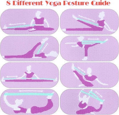 Elastic Yoga Stretching Strap with Loops, Adjustable Stretch Strap Flexible Pilates Stretch Band for Physical Therapy Pilates Yoga Dance Gymnastics Exercise