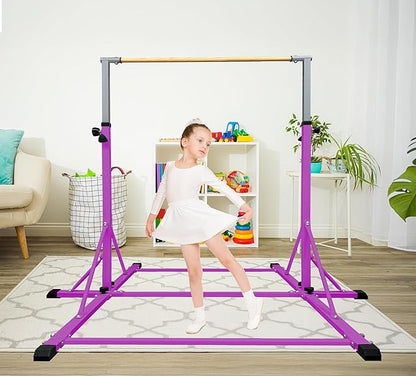 86 York Gymnastics Bar for Kids Ages 3-20, 5FT Base Length, 42" to 63" Adjustable Height, Horizontal Bar, Kip Bar for Gymnast, Gymnastic Training Equipment for Home, Gym Center