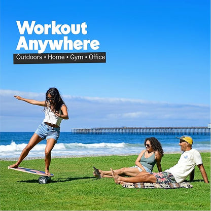 The Original Indo Board Training Package - Balance Board Trainer for Core Strength, Stability & Athletic Performance - Surfing, Skateboarding, Snowboarding, Yoga, Physical Therapy & More. Includes Board, Cushion and Roller.