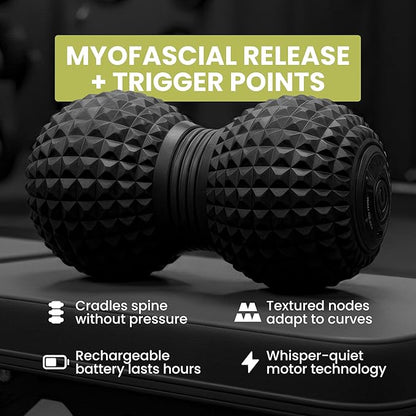 4-Speed Vibrating Peanut Massage Ball for Targeted Muscle Relaxation & Mobility Support | Textured Deep Pressure Roller | Compact & Rechargeable