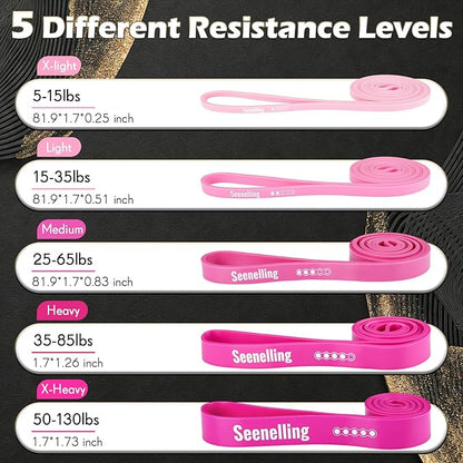 Resistance Bands for Exercise Working Out, 5-Level Pull-Up Assistance Full-Body Training Bands for Women Men Home Workouts, Physical Therapy, Strength Training